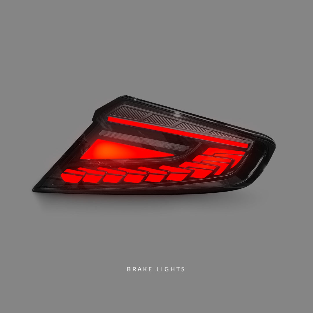 Subaru WRZ VB (2022 - 2025) Sequential V3 Black Red Dragon Scale LED Tail Lights LH + RH
