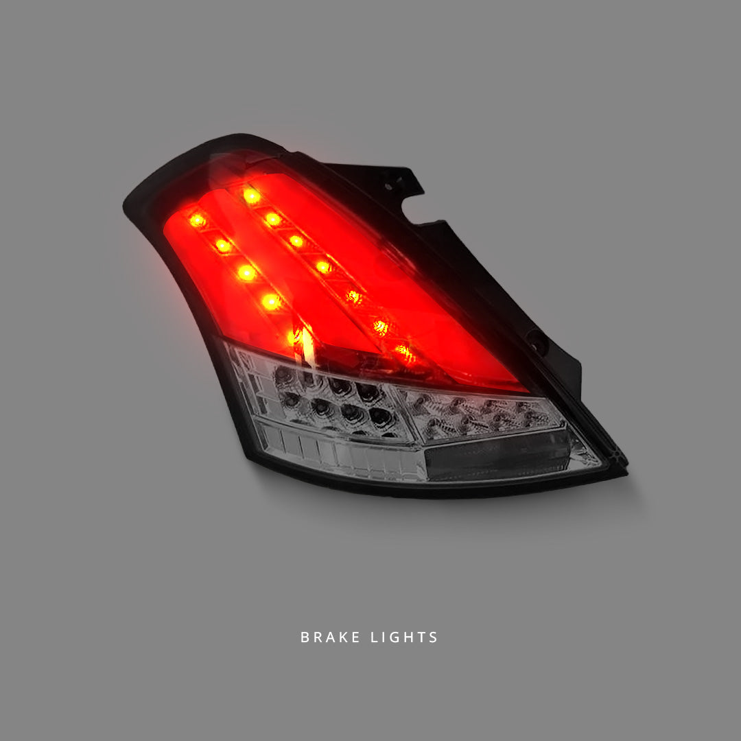 Suzuki Swift FZ (2011 - 2016) Clear Red Full LED Tail Lights LH + RH