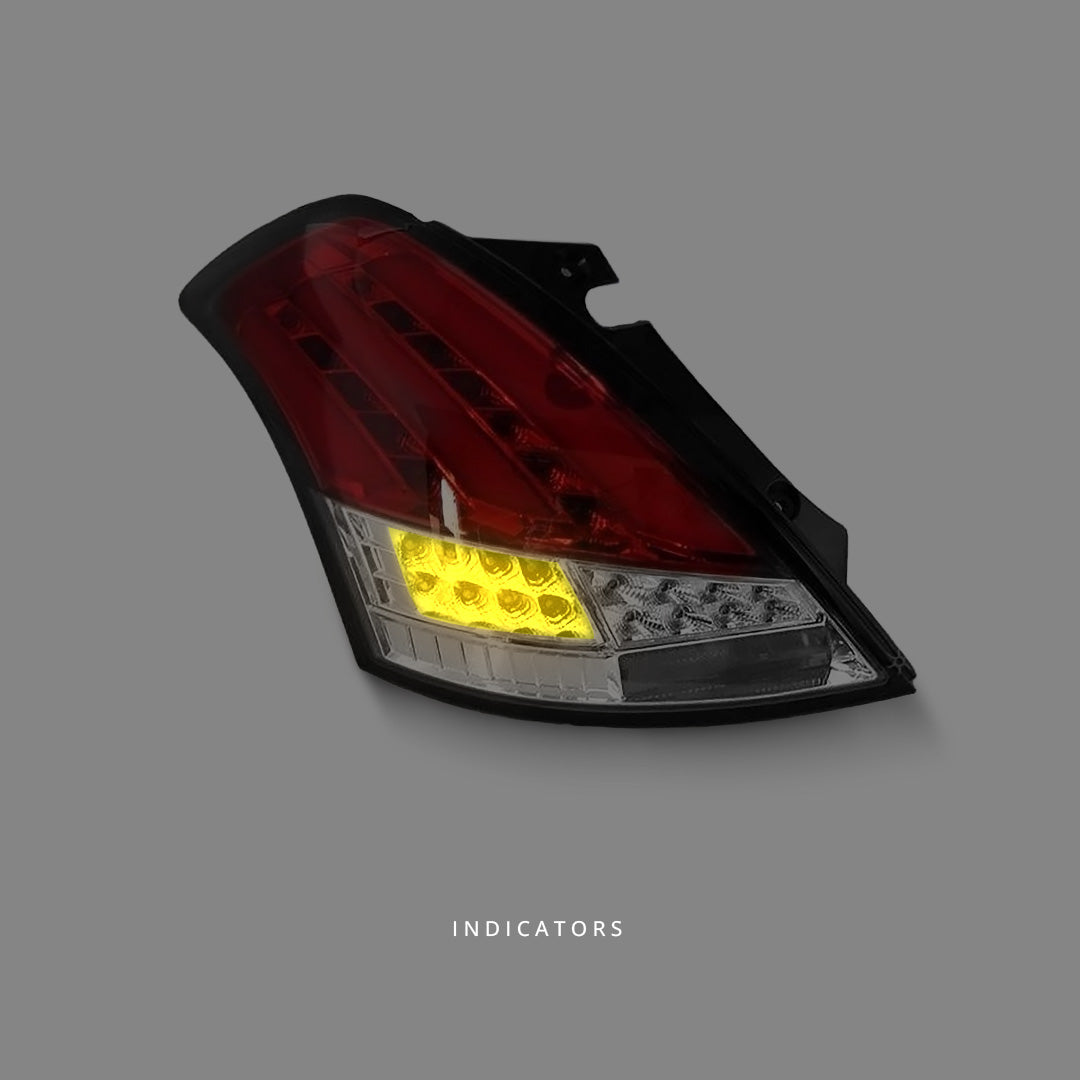 Suzuki Swift FZ (2011 - 2016) Clear Red Full LED Tail Lights LH + RH
