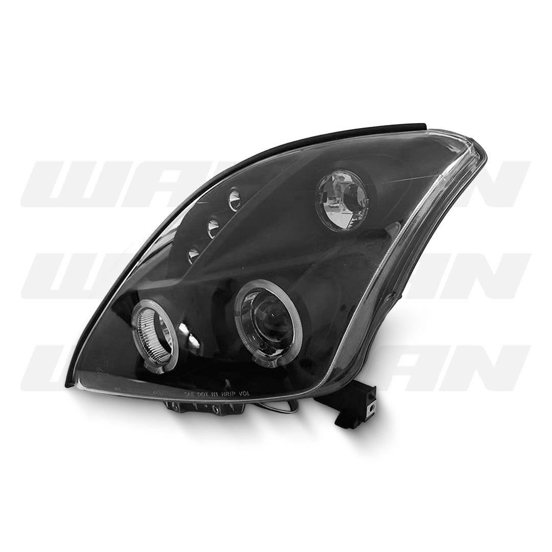 Suzuki Swift EZ (2004 - 2010) Black LED Angel Eyes Projector Headlights LH + RH