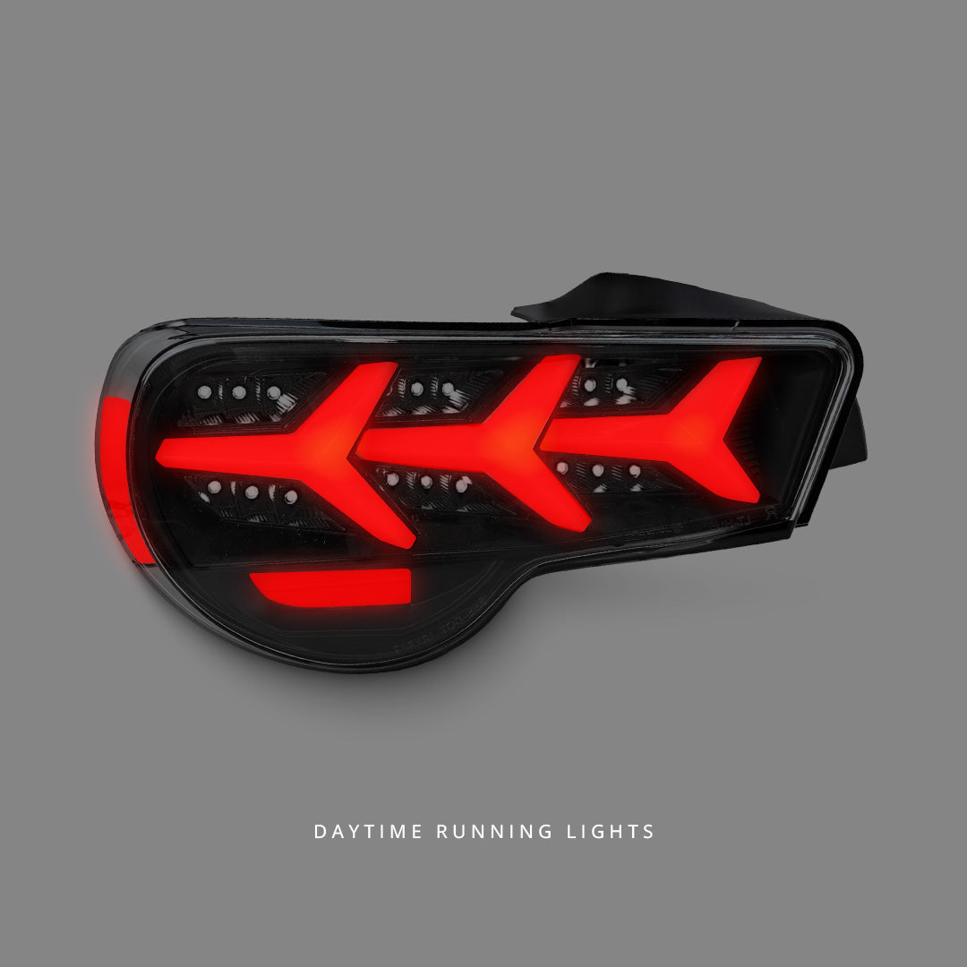 Subaru BRZ ZC6 (2012 - 2021) Sequential Black Lambo Style LED Tail Lights LH + RH