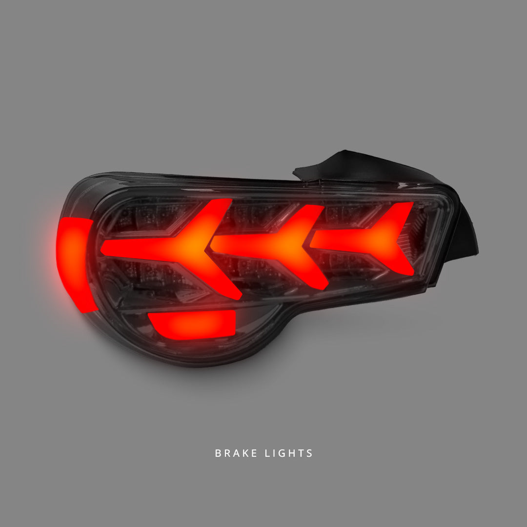 Subaru BRZ ZC6 (2012 - 2021) Sequential Clear Red Lambo Style LED Tail Lights LH + RH
