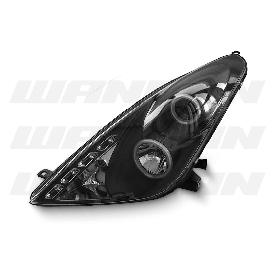 Toyota Celica T230 (1999 - 2005) Black CCFL Angel Eyes Projector Headlights LH + RH