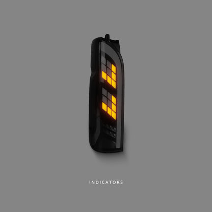 Toyota HiAce H200 / H300 (2004 - 2020) Sequential Black Edition Smoke Full LED Tail Lights LH + RH