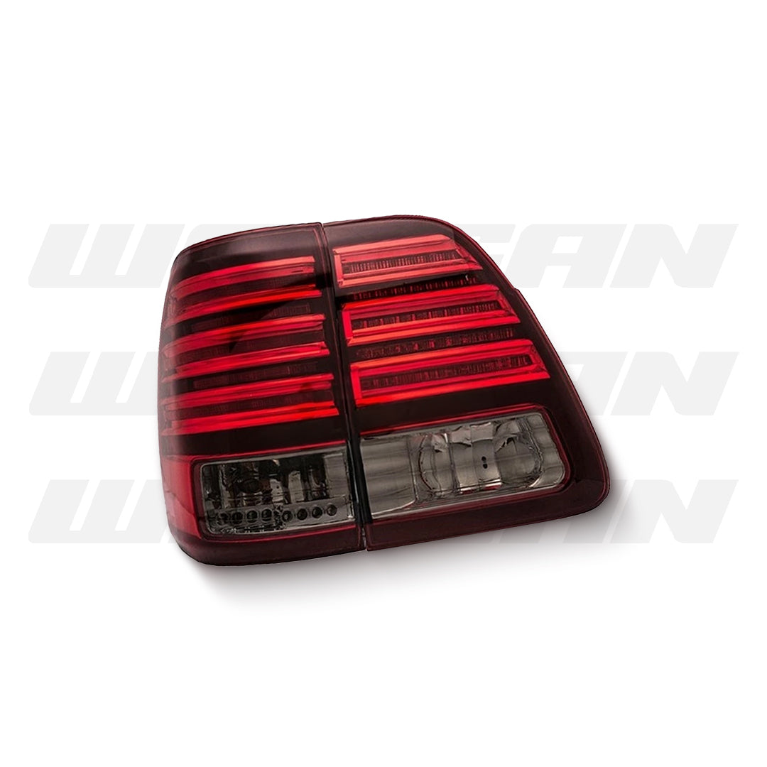 Toyota LandCruiser 100 Series (1998 - 2007) Smoked Red LED Tail Lights LH + RH