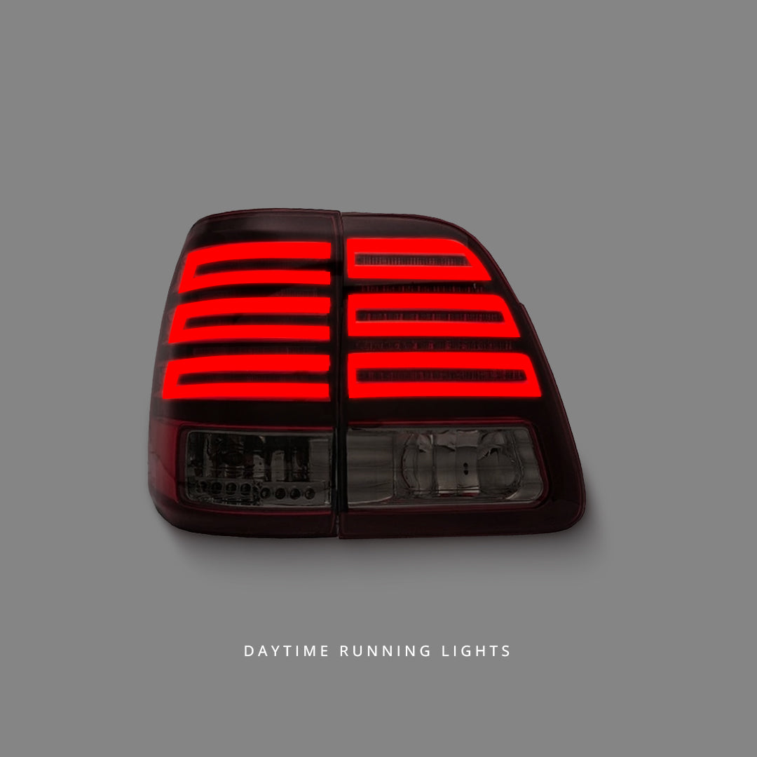 Toyota LandCruiser 100 Series (1998 - 2007) Smoked Red LED Tail Lights LH + RH