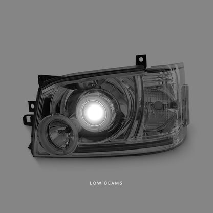Toyota HiAce H200 Van (2004 - 2010) Clear CCFL Angel Eyes Projector Headlights LH + RH