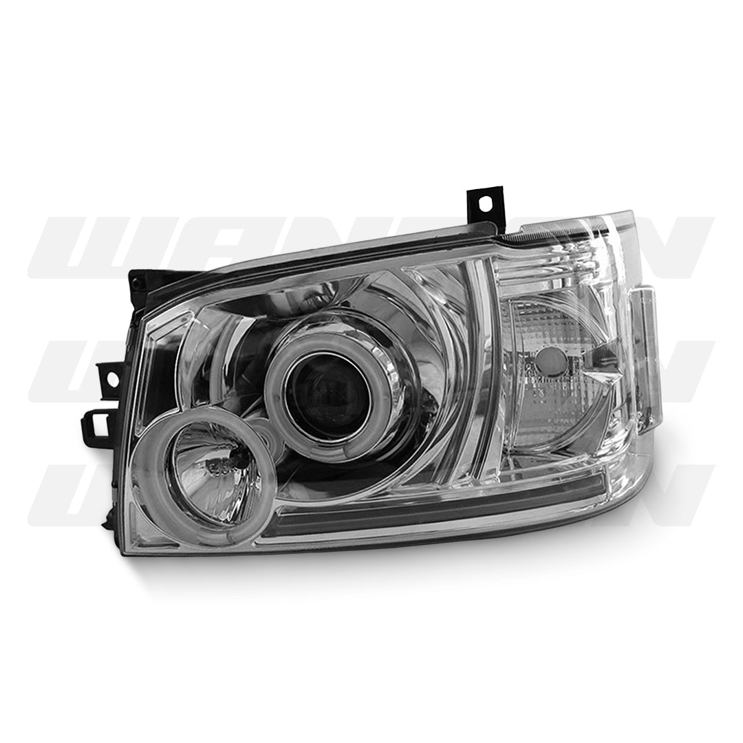 Toyota HiAce H200 Van (2004 - 2010) Clear CCFL Angel Eyes Projector Headlights LH + RH