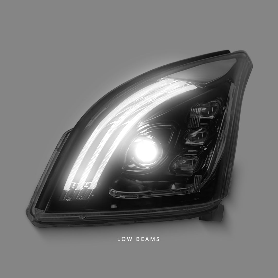 Toyota LandCruiser Prado FJ120 (2003 - 2009) Sequential 3D Demon Eye Full LED DRL Projector Headlights LH + RH