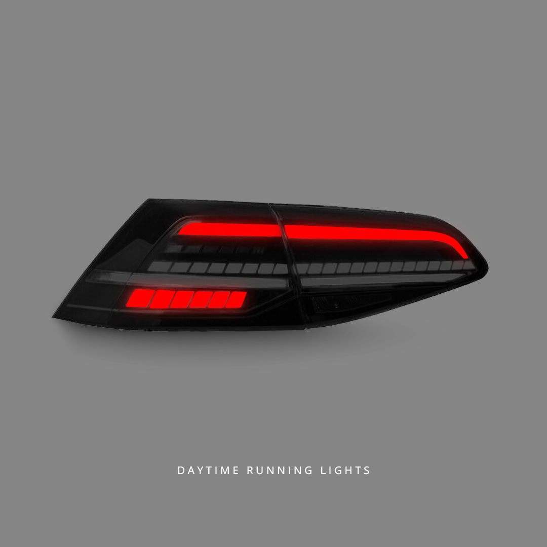 Volkswagen Golf MK7 (2014 - 2018) Sequential R Style Red Full LED Tail Lights LH + RH