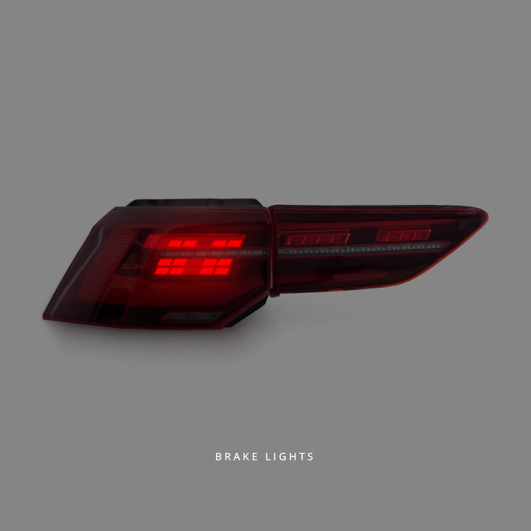 Volkswagen Golf MK8 (2021 - 2024) Sequential R Style Red LED Tail Lights LH + RH