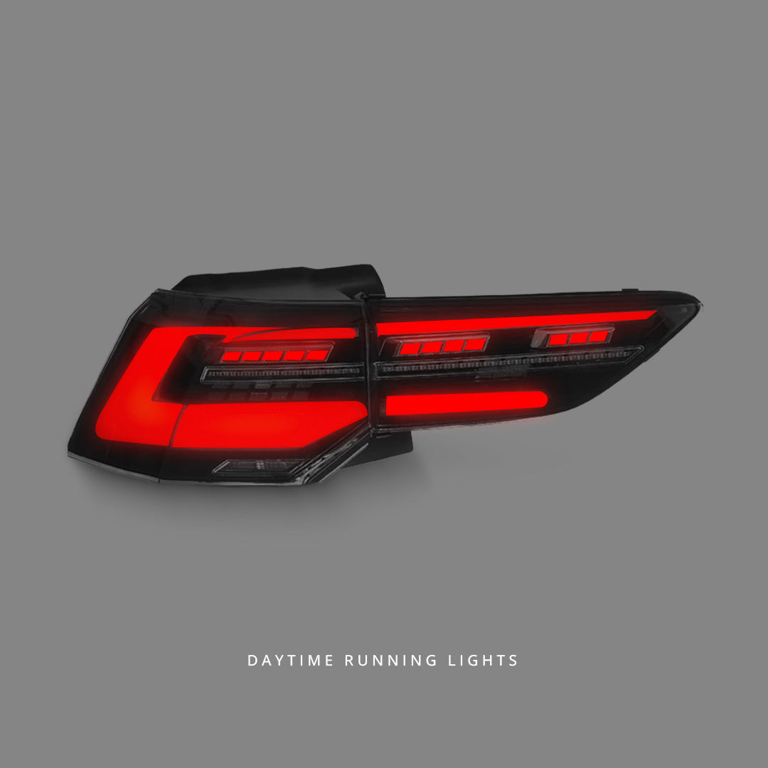 Volkswagen Golf MK8 (2021 - 2024) Sequential R Style Smoke LED Tail Lights LH + RH