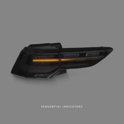 Volkswagen Golf MK8 (2021 - 2024) Sequential R Style Smoke LED Tail Lights LH + RH