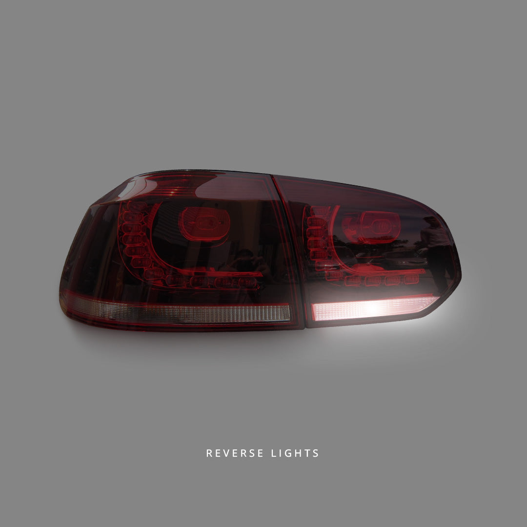 Volkswagen Golf MK6 (2009 - 2013) Golf R Style Clear Red Full LED Tail Lights LH + RH