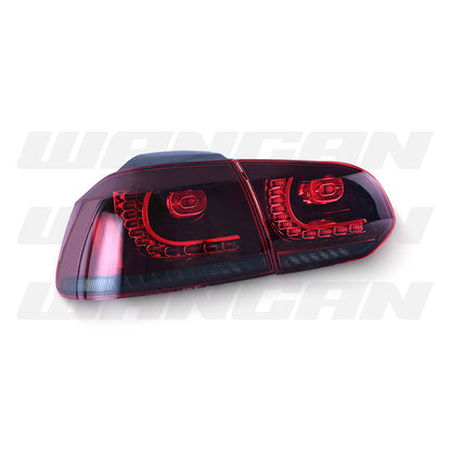 Volkswagen Golf MK6 (2009 - 2013) Golf R Style Smoke Red Full LED Tail Lights LH + RH