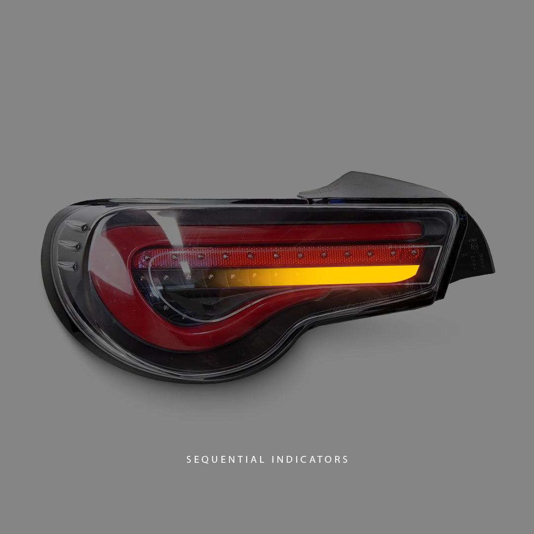 Subaru BRZ 1st Gen (2012 - 2020) Sequential Black Red LED Tail Lights LH + RH