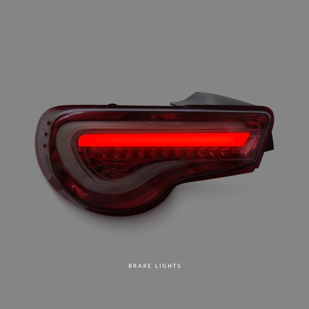 Subaru BRZ 1st Gen (2012 - 2020) Sequential Clear Red LED Dynamic Blinker Tail Lights LH + RH