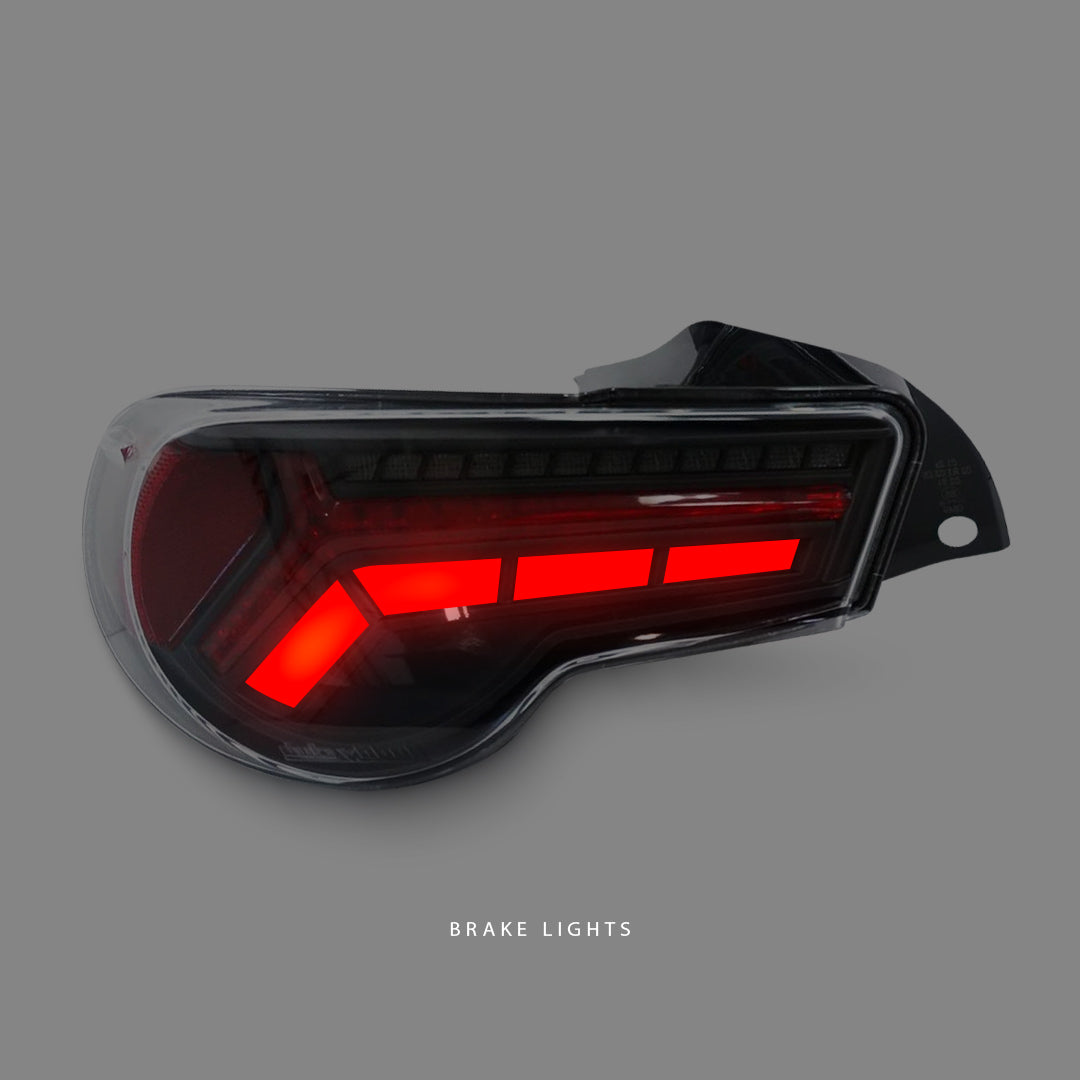 Subaru BRZ 1st Gen (2012 - 2020) Sequential Black Red V2 Full LED Tail Lights LH + RH