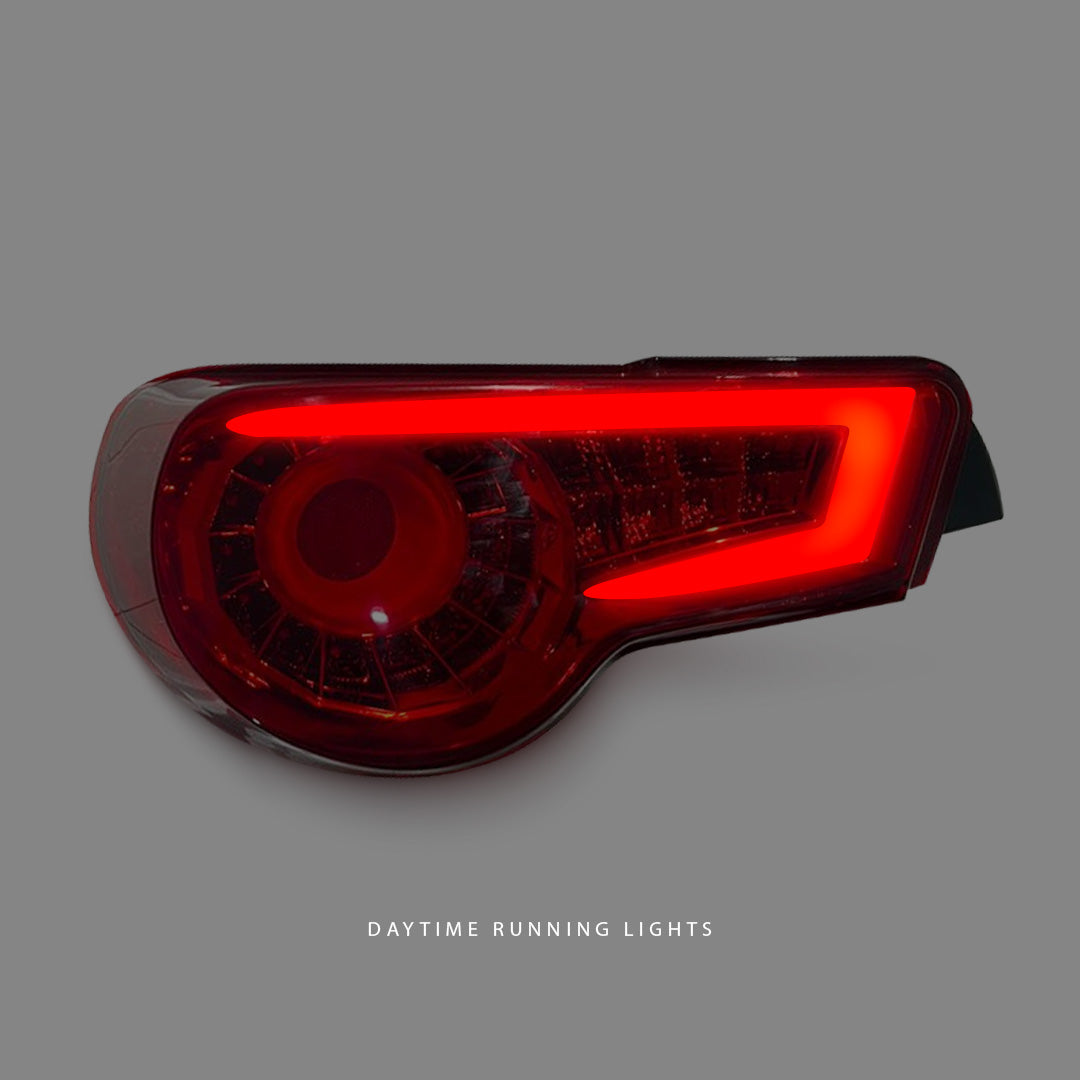 Subaru BRZ 1st Gen (2012 - 2018) Sequential Crystal Eye Clear Red LED Tail Lights LH + RH