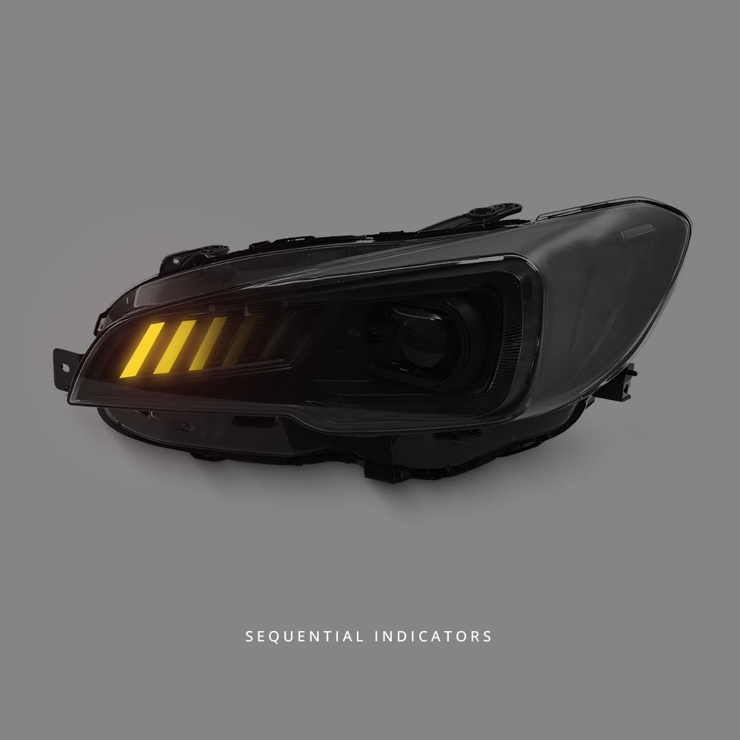 Subaru WRX VA (2014 - 2017) Sequential Black LED DRL Projector Headlights LH + RH